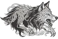 fenrir wolf tattoo design idea