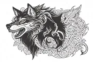 fenrir wolf tattoo design idea