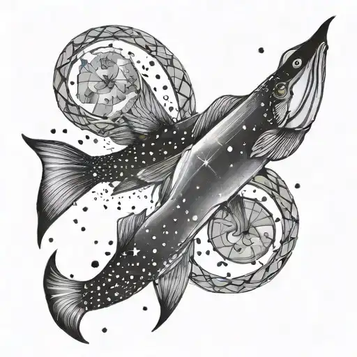 Pisces and Gemini constellation tattoo design idea