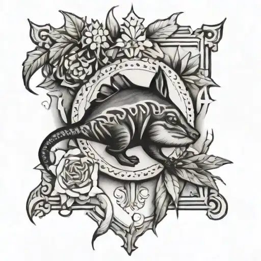 black and white Australian dollar sketch  tattoo design idea