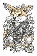 shiba inu pikachu costume tattoo design idea