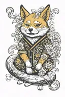 shiba inu pikachu costume tattoo design idea