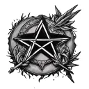 Pentagram tattoo design idea