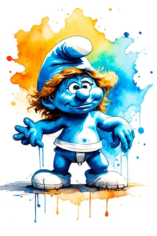 smurf throwing tattoo design idea