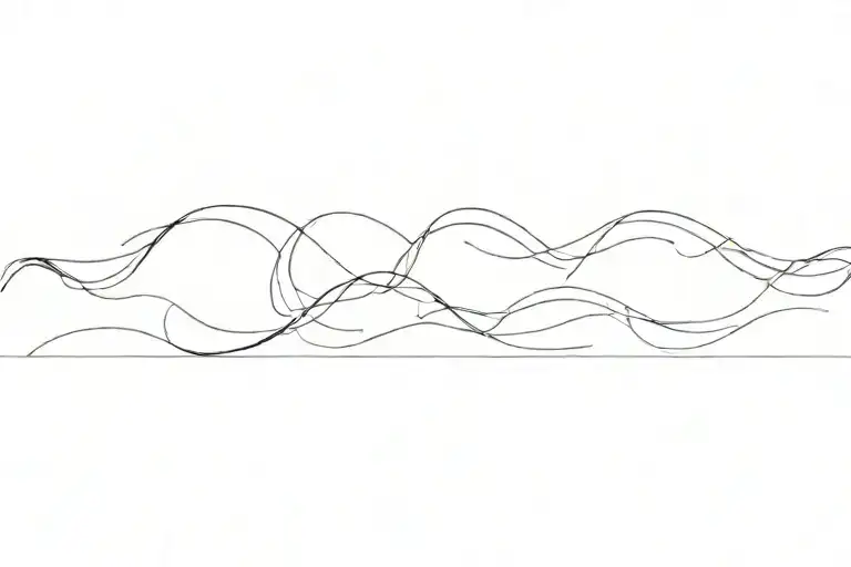 wave line drawing including a single line tattoo tattoo design idea