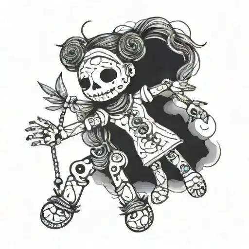 voodoo doll and tattoo design idea
