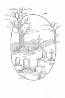 graveyard scene tattoo tattoo design idea