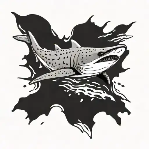 whale shark with whale  tattoo design idea