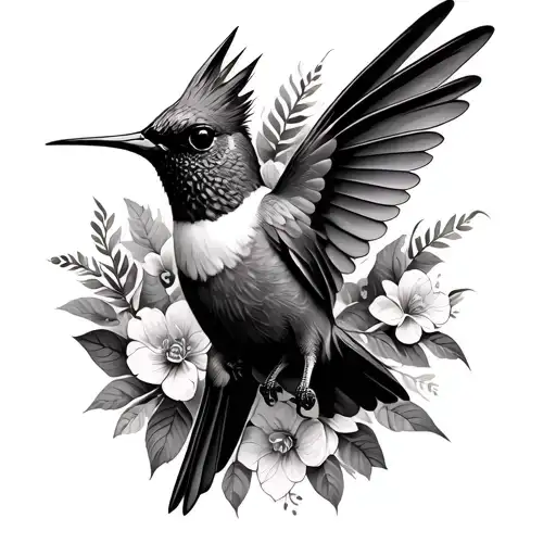 infinity hummingbird with cardinal tattoo design idea