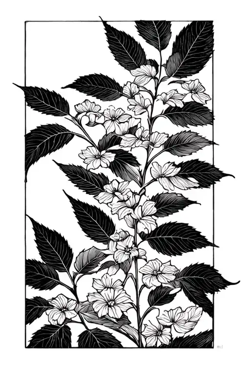 date 2003 bay leaf japan style tattoo design idea