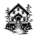 trap house tattoo design idea