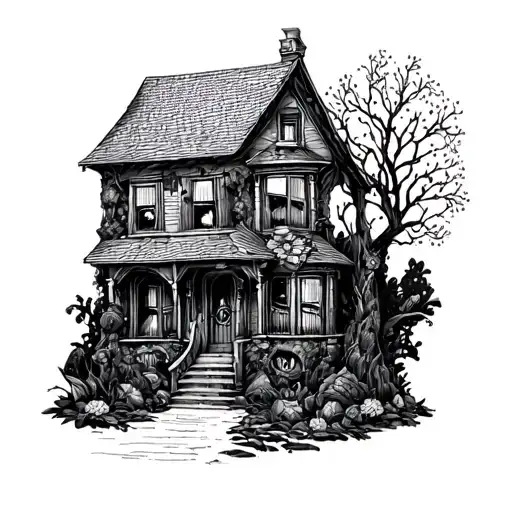 trap house tattoo design idea