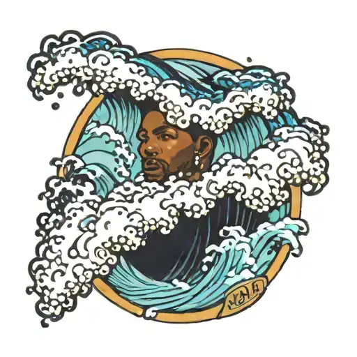 frank ocean waves crashing tattoo design idea