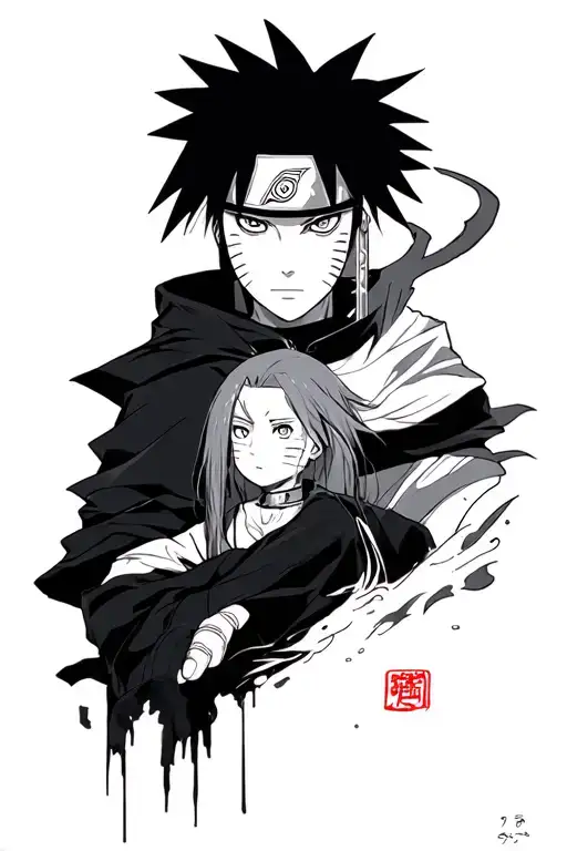 Obito Uchiha and Gara tattoo design idea