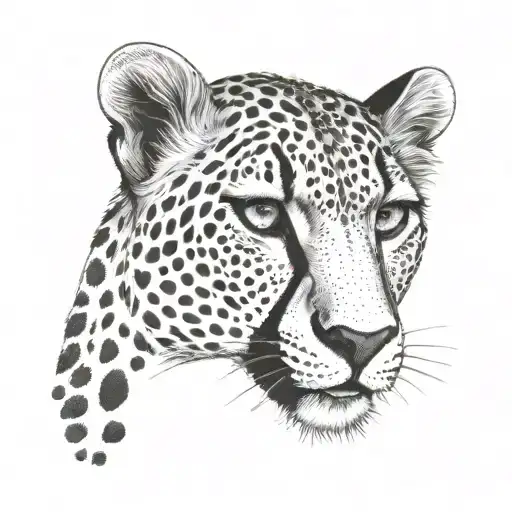 grin cheetah tattoo design idea