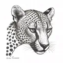 grin cheetah tattoo design idea