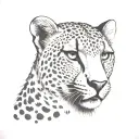 grin cheetah tattoo design idea