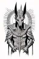 armored anubis egiptian god tattoo design idea