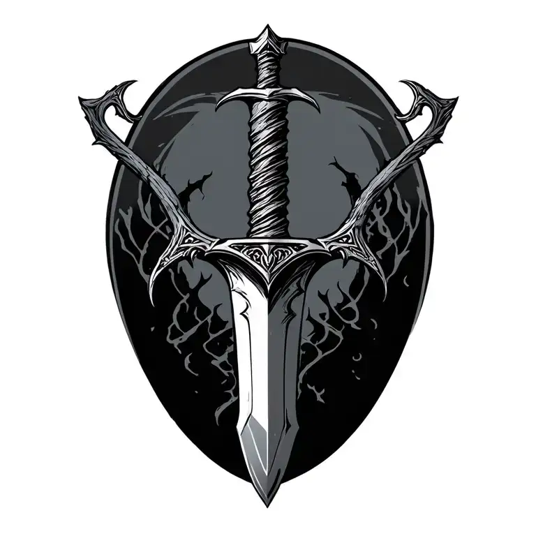 dark brotherhood skyrim dagger tattoo design idea