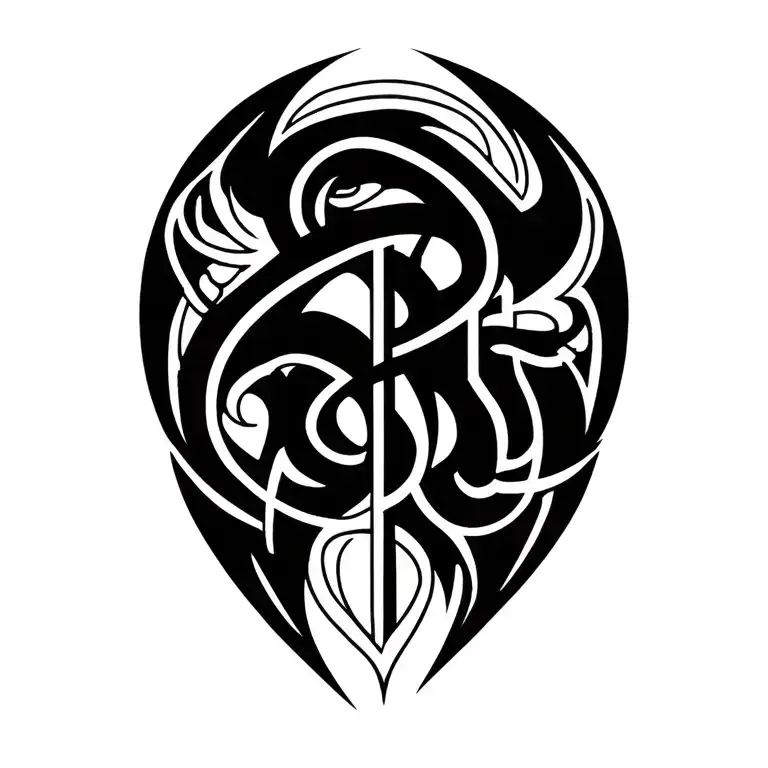 Infinite sign with initials B n S incorporated somehow tattoo design idea