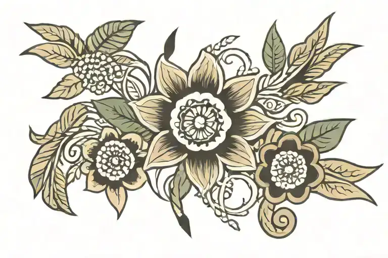 ojibwe floral patterns tattoo design idea