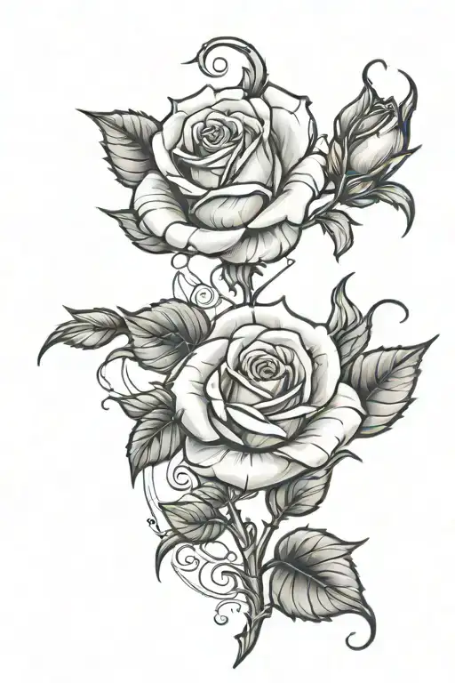 beauty and the beast rose  tattoo design idea