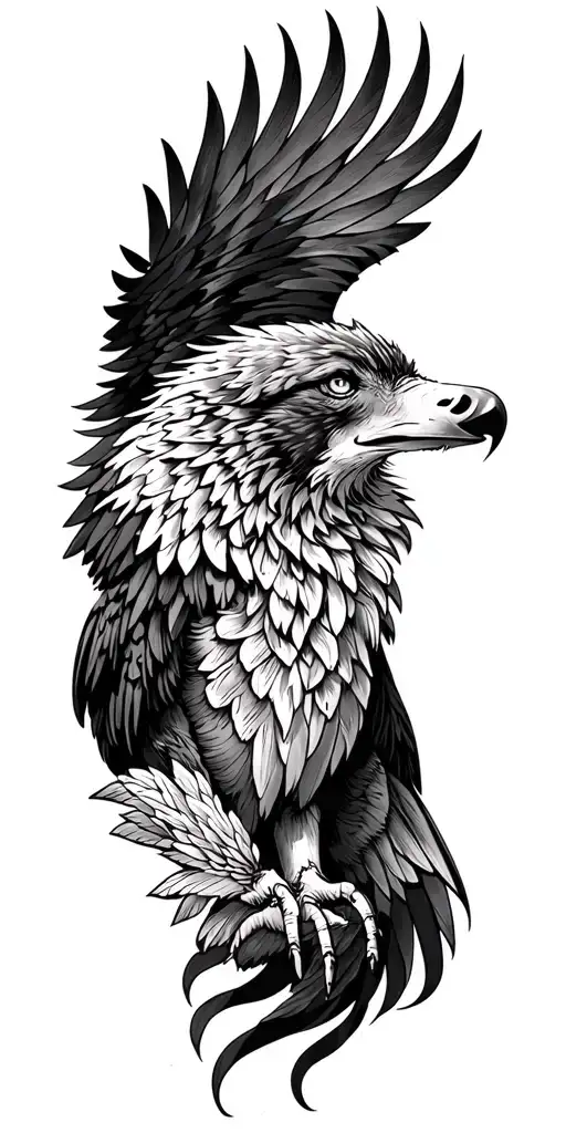 wolve and eagle tattoo design idea