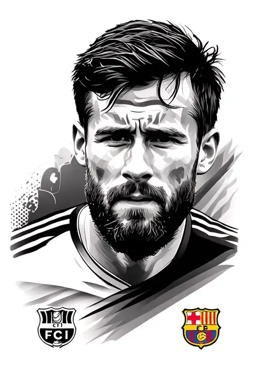 fc barcelona and messi world cup tattoo design idea