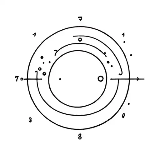 planet rings with numbers tattoo design idea