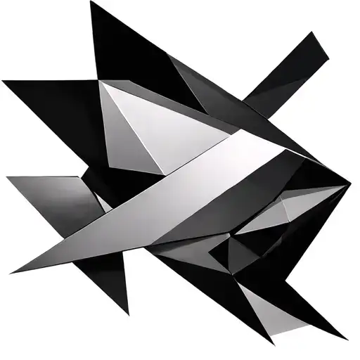 3D with geometric shapes inspired tattoo design idea