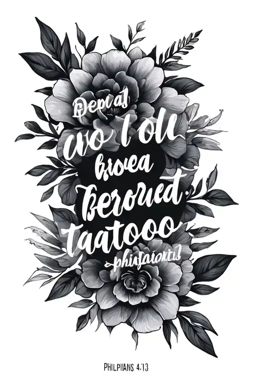 bible verse Philippians 4:13 tattoo design idea