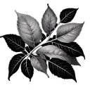 leaf dna double helix tattoo design idea