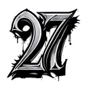 27 in roman numerals tattoo design idea