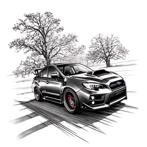 2009 Subaru WRX driving tattoo design idea