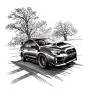 2009 Subaru WRX driving tattoo design idea
