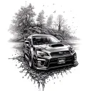 2009 Subaru WRX driving tattoo design idea