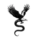 eagle fighting snake tattoo design idea