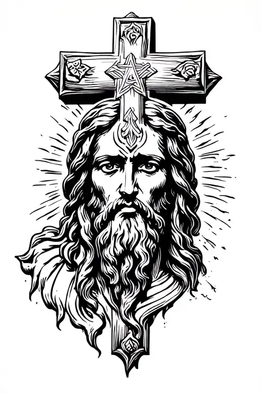 Jesus cross tattoo design idea