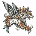 Written by DEVA tattoo design idea
