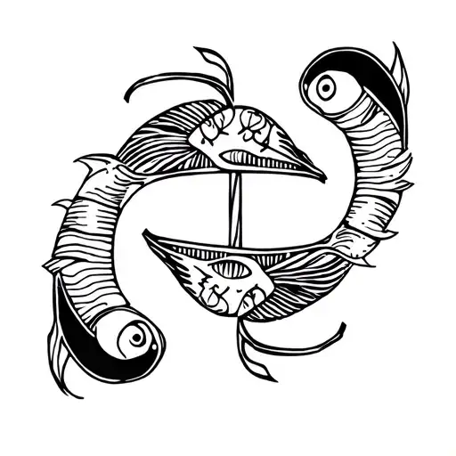 Libra an Pisces zodiac sign tattoo design idea