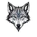 Wolf face tattoo design idea