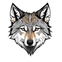 Wolf face tattoo design idea