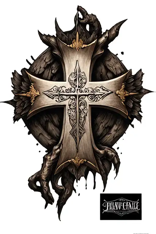 crusader cross tattoo tattoo design idea