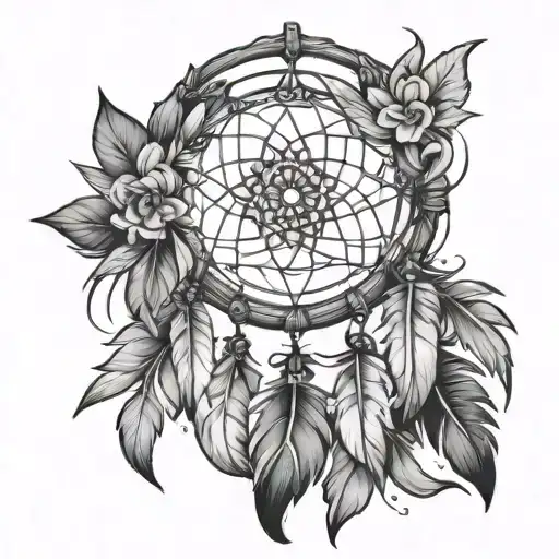 Dreamcatcher tattoo design idea