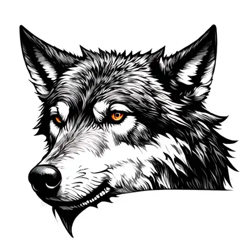 Neo Nordic Scratch Wolfskopf tattoo design idea