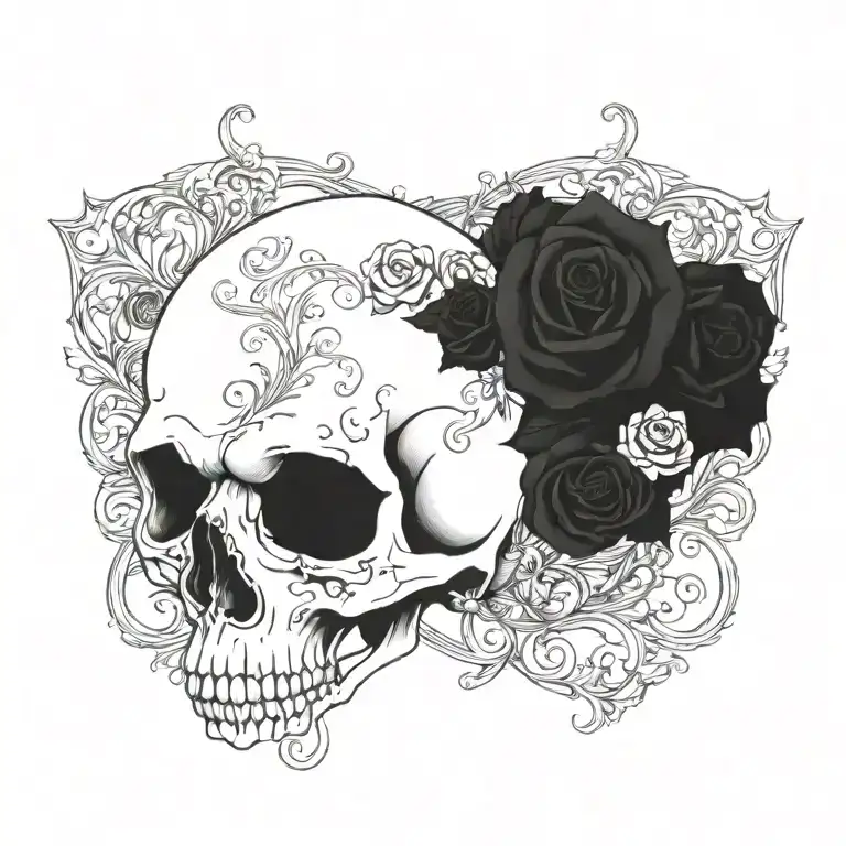 "such as we are, you will be" quote surrounded my skull  tattoo design idea