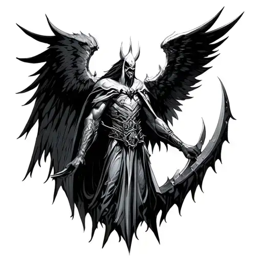 Tyrael vs diablo heaven tattoo design idea