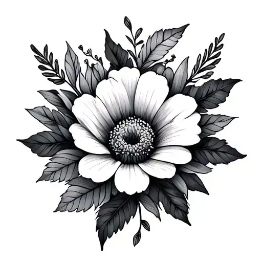 March, May, July, August, September, october and december birth flower intertwined tattoo design idea