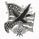 Air Force patriotic American flag tattoo design idea