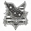 Air Force patriotic American flag tattoo design idea